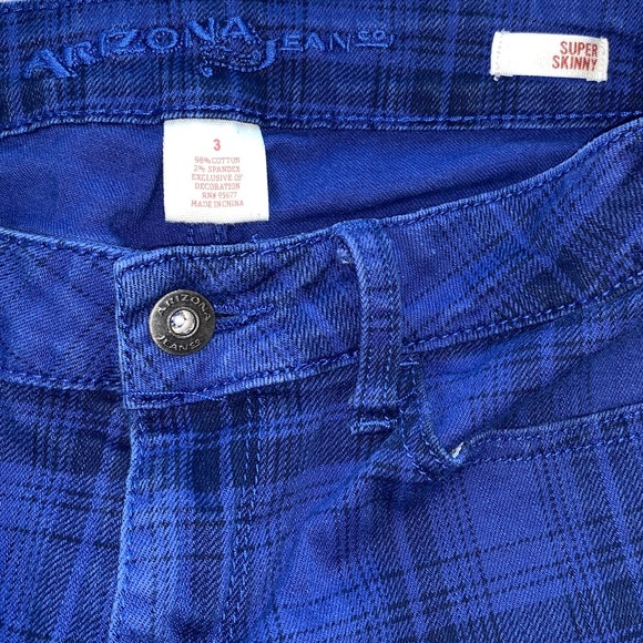 Arizona super skinny plaid blue black jeans - Picture 5 of 5